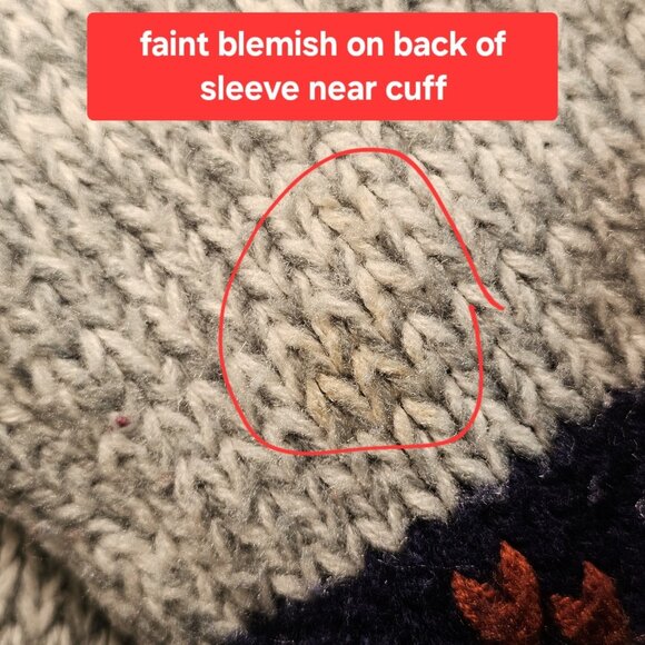 VTG NORDIC Fair Isle SWEATER Pullover Knit ACRYLIC MENS Sz M/L Gray 70s 80s Ski - Picture 6 of 9